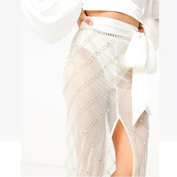 Starlet High Waist Diamond Embellished Skirt - Picture 5 of 8